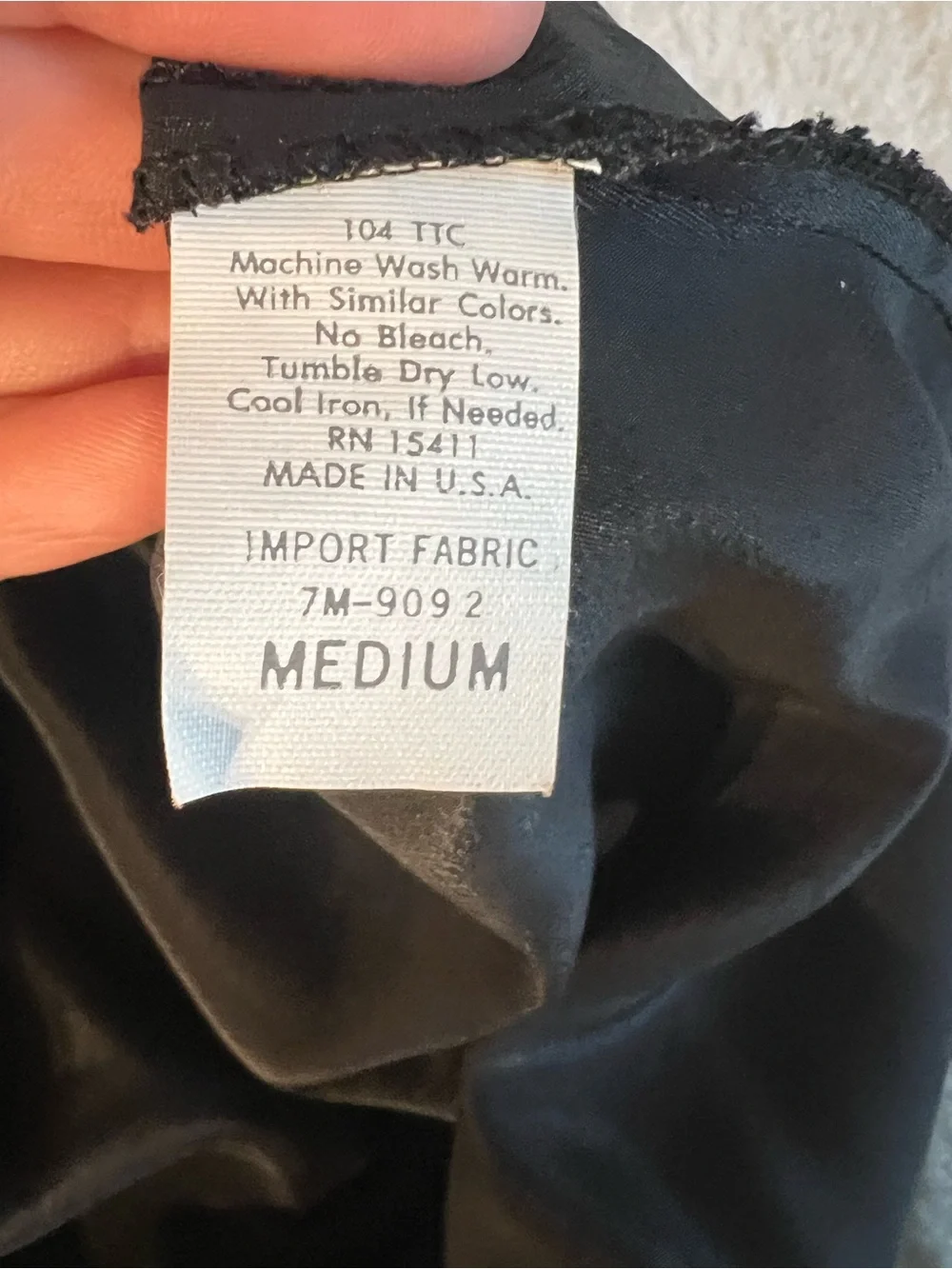 Vintage Black Satin Slip with Lace Appliqué - Picture 6 of 7